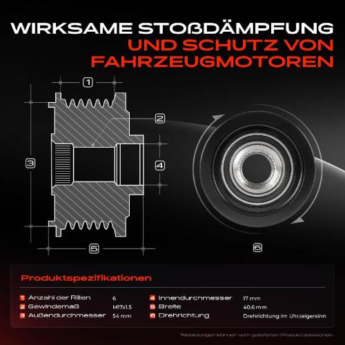 1x Generatorfreilauf Lichtmaschine für Alfa Romeo Suzuki Fiat Bravo Jeep Lancia Bild 1x Generatorfreilauf Lichtmaschine für Alfa Romeo Suzuki Fiat Bravo Jeep Lancia