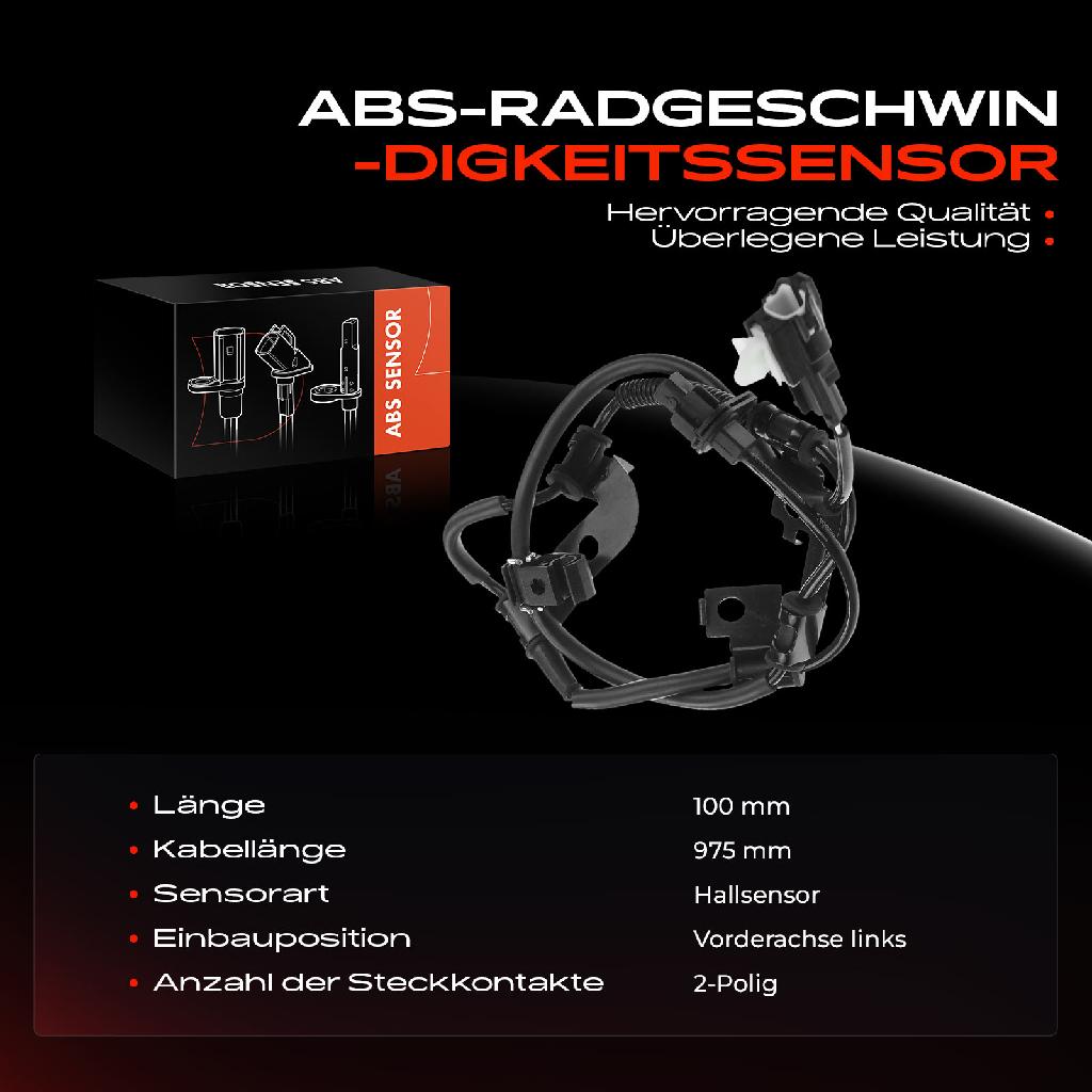 1x ABS Sensor Vorderachse links für Hyundai Grandeur Sonata IV V 2.2L 3.3L 2.0L 2.7L 2.4L 2004-2011