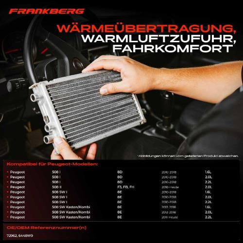 1x Wärmetauscher Innenraumheizung für Peugeot 508 I 8D 508 SW I 8E 1.6L 2.0L Bild 1x Wärmetauscher Innenraumheizung für Peugeot 508 I 8D 508 SW I 8E 1.6L 2.0L