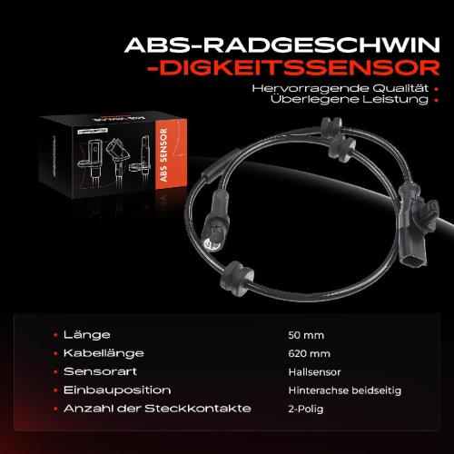 Frankberg 1x ABS Sensor Hinterachse beidseitig für Ford B-Max Fiesta VI Van Tourneo Courier B460 MPV Transit Bj ab 2009 Bild Frankberg 1x ABS Sensor Hinterachse beidseitig für Ford B-Max Fiesta VI Van Tourneo Courier B460 MPV Transit Bj ab 2009