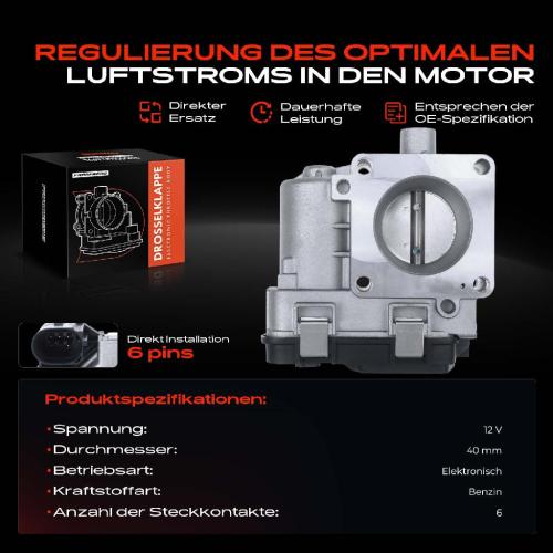 Frankberg 1x Drosselklappe Drosselklappenstutzen für Lancia Ypsilon Fiat 500 Panda Ford 1.2L Bild Frankberg 1x Drosselklappe Drosselklappenstutzen für Lancia Ypsilon Fiat 500 Panda Ford 1.2L