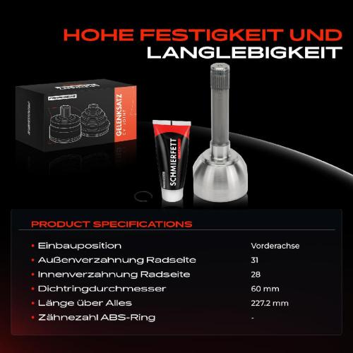 1x Antriebswelle Gelenksatz Vorderachse für Nissan Patrol GR V Wagon Y61 3.0L Bild 1x Antriebswelle Gelenksatz Vorderachse für Nissan Patrol GR V Wagon Y61 3.0L