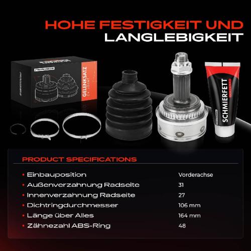 1x Antriebswelle Gelenksatz Vorderachse für Land Rover Discovery L319 Range Rover Sport Bild 1x Antriebswelle Gelenksatz Vorderachse für Land Rover Discovery L319 Range Rover Sport