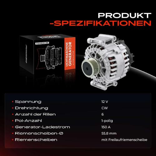 1x Lichtmaschine Generator für Audi A6 4F2 A6 Avant 4F5 C6 2.0 TFSI 2005-2011 Bild 1x Lichtmaschine Generator für Audi A6 4F2 A6 Avant 4F5 C6 2.0 TFSI 2005-2011
