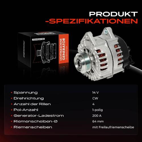 Frankberg 1x Lichtmaschine Generator für Mercedes-Benz X290 W205 S205 W213 S213 4.0L Bild Frankberg 1x Lichtmaschine Generator für Mercedes-Benz X290 W205 S205 W213 S213 4.0L
