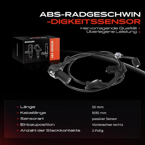 Frankberg 1x ABS Sensor Vorderachse rechts für Hyundai Highway Van Trajet FO 2.0L 2.7L 2000-2008 Bild Frankberg 1x ABS Sensor Vorderachse rechts für Hyundai Highway Van Trajet FO 2.0L 2.7L 2000-2008