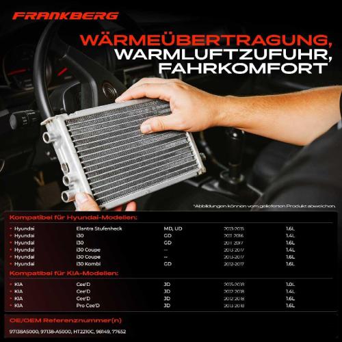 1x Wärmetauscher Innenraumheizung für Hyundai Elantra i30 GD KIA Cee'D JD 1.4L 1.6L Bild 1x Wärmetauscher Innenraumheizung für Hyundai Elantra i30 GD KIA Cee'D JD 1.4L 1.6L