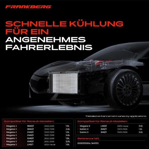 Frankberg 1x Kondensator Klimaanlage für Renault Megane II BM0/1 CM0/1 Scénic II JM0/1 1.9L Bild Frankberg 1x Kondensator Klimaanlage für Renault Megane II BM0/1 CM0/1 Scénic II JM0/1 1.9L