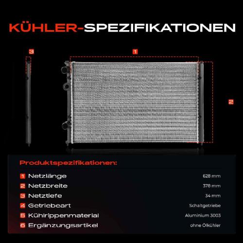 Frankberg 1x Kühler Wasserkühler Motorkühler für VW Polo Classic Caddy Seat Cordoba Ibiza II Bild Frankberg 1x Kühler Wasserkühler Motorkühler für VW Polo Classic Caddy Seat Cordoba Ibiza II