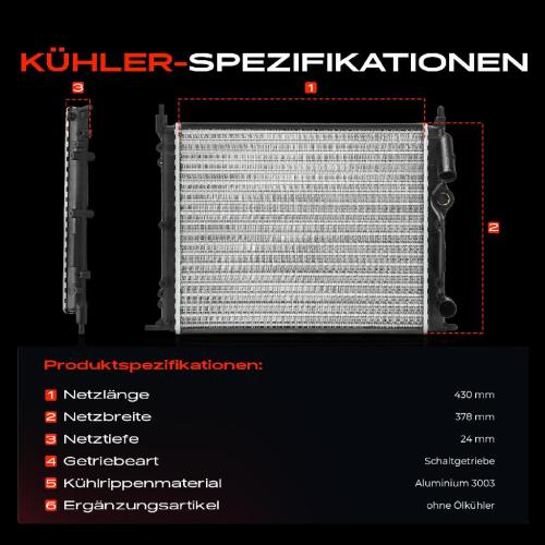 Frankberg 1x Kühler Wasserkühler Motorkühler für Renault 19 Chamade Clio I Rapid 1.2L 1.4L Bild Frankberg 1x Kühler Wasserkühler Motorkühler für Renault 19 Chamade Clio I Rapid 1.2L 1.4L