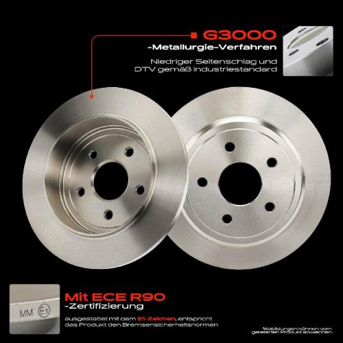 2x Bremsscheiben Hinterachse für Jeep Commander Van Grand Cherokee III XH XK 2004-2010 Bild 2x Bremsscheiben Hinterachse für Jeep Commander Van Grand Cherokee III XH XK 2004-2010