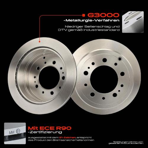 2x Bremsscheiben Hinterachse für Lexus LX UZJ100 Toyota Land Cruiser 100 J1 1998-2008 Bild 2x Bremsscheiben Hinterachse für Lexus LX UZJ100 Toyota Land Cruiser 100 J1 1998-2008