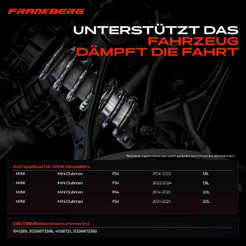 Frankberg 2x Fahrwerksfeder Vorderachse für MINI Mini Clubman F54 1.5L 2.0L Bj ab 2014 Bild Frankberg 2x Fahrwerksfeder Vorderachse für MINI Mini Clubman F54 1.5L 2.0L Bj ab 2014