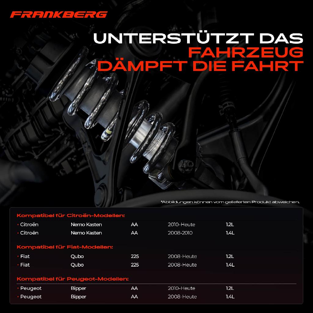 2x Fahrwerksfeder Vorderachse für Citroën Nemo AA Fiat Qubo 225 Peugeot Bipper AA Bj ab 2008