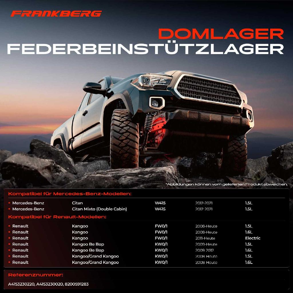 2x Domlager Federbeinstütz lager für Mercedes-Benz W415 Nissan X61 Renault