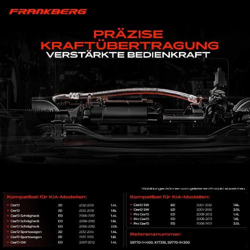 1x Seilzug Feststellbremse Hinterachse rechts für KIA Cee'D SW ED Pro Cee'D 2007-2012 Bild 1x Seilzug Feststellbremse Hinterachse rechts für KIA Cee'D SW ED Pro Cee'D 2007-2012
