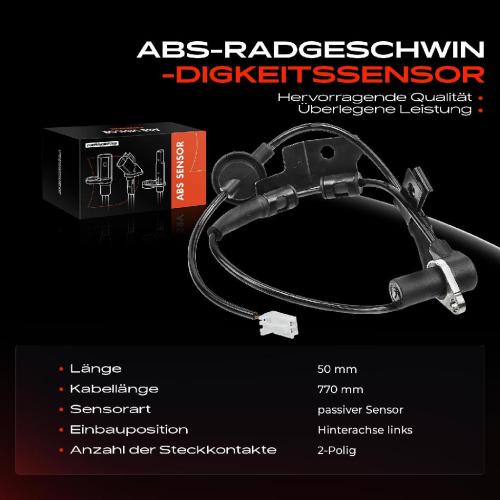 1x ABS Sensor Hinterachse links für Hyundai Grandeur Sonata IV V XG KIA Magentis 2.2L 1998-2011 Bild 1x ABS Sensor Hinterachse links für Hyundai Grandeur Sonata IV V XG KIA Magentis 2.2L 1998-2011