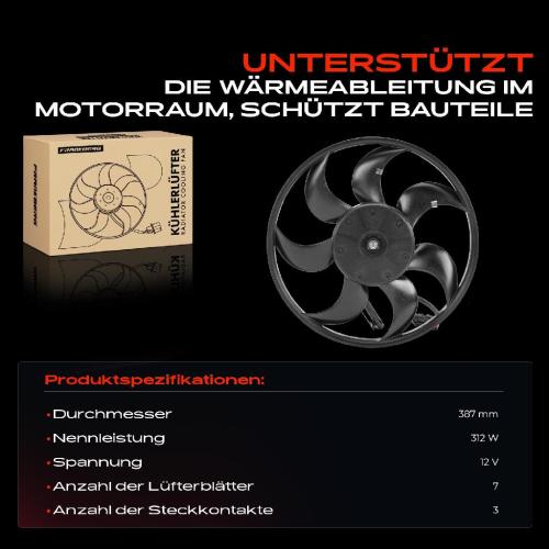 Frankberg 1x Motorkühller Einfachlüfter ohne Kühlerlüfterrahmen Opel Omega B V94 Vectra B J96 1.7L-3.0L Bild Frankberg 1x Motorkühller Einfachlüfter ohne Kühlerlüfterrahmen Opel Omega B V94 Vectra B J96 1.7L-3.0L
