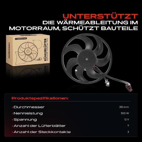 Frankberg 1x Motorkühller Einfachlüfter ohne Kühlerlüfterrahmen Opel Vectra B CC Caravan 2.0/2.2 DTi 16V Bild Frankberg 1x Motorkühller Einfachlüfter ohne Kühlerlüfterrahmen Opel Vectra B CC Caravan 2.0/2.2 DTi 16V
