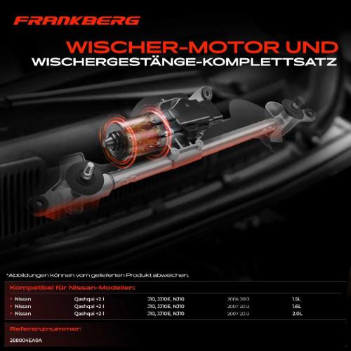Frankberg 1x Wischerarm Scheibenwischer Vorne für Nissan Qashqai  I J10 JJ10E NJ10 Bild Frankberg 1x Wischerarm Scheibenwischer Vorne für Nissan Qashqai  I J10 JJ10E NJ10