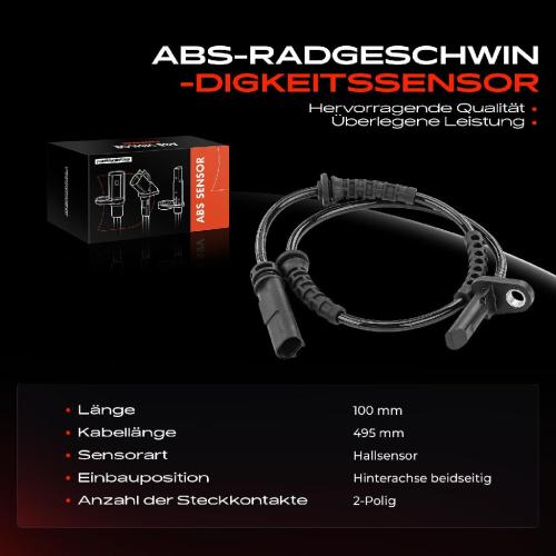 Frankberg 1x ABS Sensor Hinterachse beidseitig für BMW F10 F07 F11 F06 F12 F13 F01 F02 F03 F04 4.4L 6.0L 2008-2018 Bild Frankberg 1x ABS Sensor Hinterachse beidseitig für BMW F10 F07 F11 F06 F12 F13 F01 F02 F03 F04 4.4L 6.0L 2008-2018