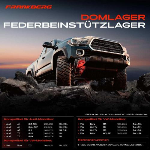 2x Domlager Federbeinstütz lager für VW Golf IV Polo Bora Audi A1 A3 TT Seat Bild 2x Domlager Federbeinstütz lager für VW Golf IV Polo Bora Audi A1 A3 TT Seat