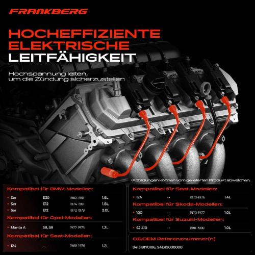5x Zündleitungssatz Zündkabel für BMW 3er E30 5er E12 Lancia Beta Opel Kadett Bild 5x Zündleitungssatz Zündkabel für BMW 3er E30 5er E12 Lancia Beta Opel Kadett