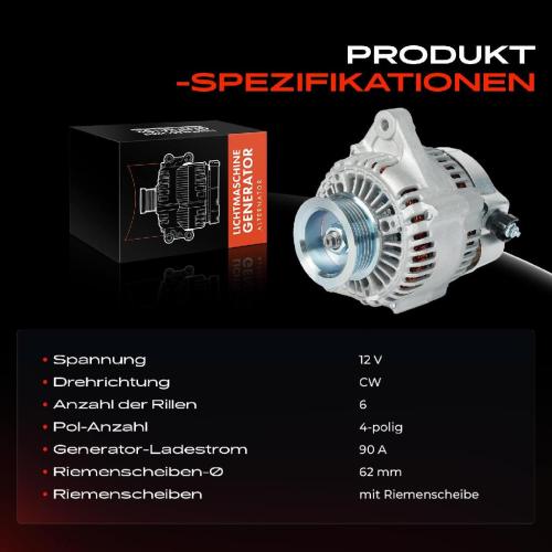 1x Lichtmaschine Generator für Honda Prelude V BB 1996-2001 2.2L Bild 1x Lichtmaschine Generator für Honda Prelude V BB 1996-2001 2.2L