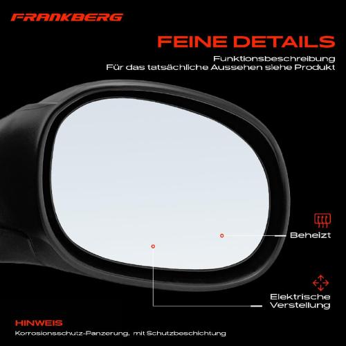 Frankberg 1x Außenspiegel Rechts für Citroën C2 JM 1.1L 1.4L 1.6L 2003-2012 Bild Frankberg 1x Außenspiegel Rechts für Citroën C2 JM 1.1L 1.4L 1.6L 2003-2012