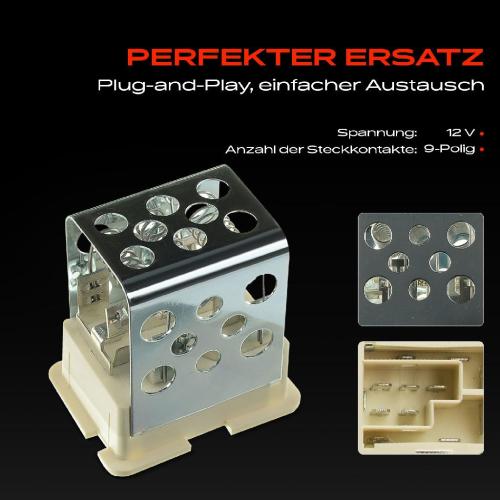 1x Widerstand Vorwiderstand Gebläsemotor für Opel Astra G Astra H Zafira A 9 Pin Bild 1x Widerstand Vorwiderstand Gebläsemotor für Opel Astra G Astra H Zafira A 9 Pin