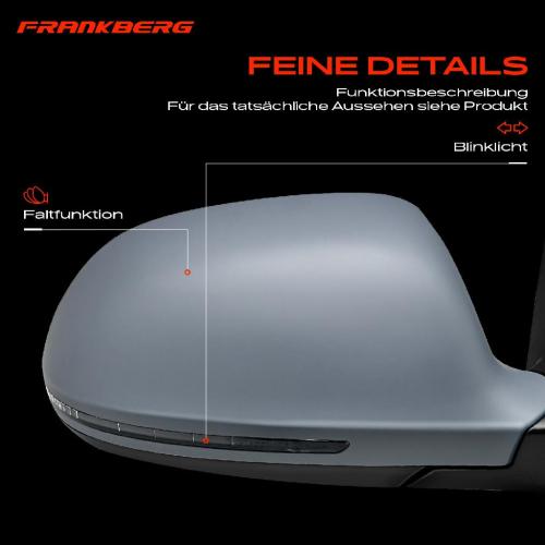 Frankberg 1x Außenspiegel Rechts für Audi A3 Cabriolet 8P1 8P7 2008-2010 Bild Frankberg 1x Außenspiegel Rechts für Audi A3 Cabriolet 8P1 8P7 2008-2010