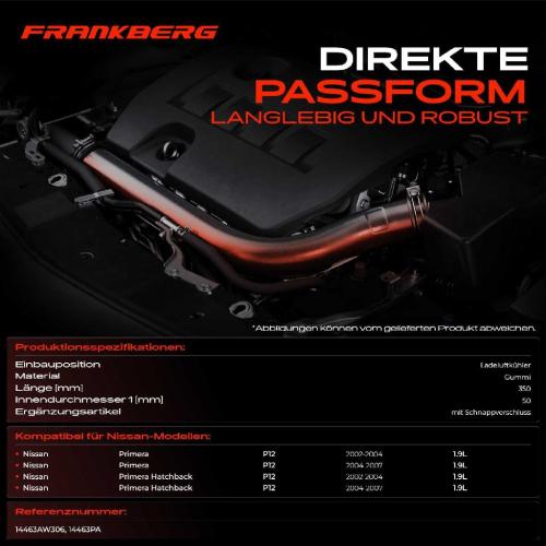 1x Kühlerschlauch Turboschlauch für Nissan Primera P12 Primera Hatchback 1.9L 2002-2007 Bild 1x Kühlerschlauch Turboschlauch für Nissan Primera P12 Primera Hatchback 1.9L 2002-2007