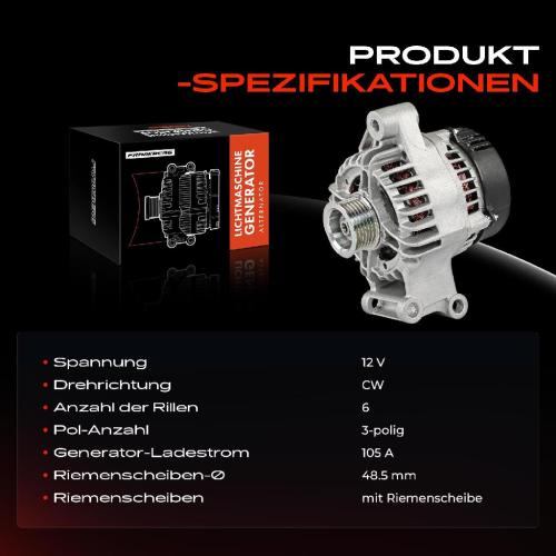 Frankberg 1x Lichtmaschine Generator für Ford Fiesta 4 JA 5 JD Focus DAW C-Max DM2 Puma Bild Frankberg 1x Lichtmaschine Generator für Ford Fiesta 4 JA 5 JD Focus DAW C-Max DM2 Puma