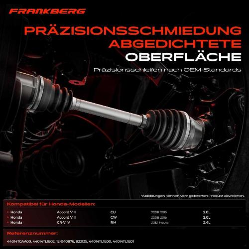 Frankberg 1x Antriebswelle Gelenksatz Vorderachse für Honda Accord 8 CU CW CR-V 4 RM 2.0L 2.4L Bild Frankberg 1x Antriebswelle Gelenksatz Vorderachse für Honda Accord 8 CU CW CR-V 4 RM 2.0L 2.4L