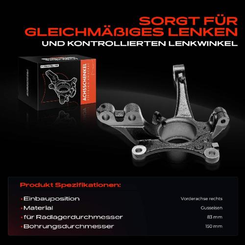 Frankberg 1x Achsschenkel Radaufhängung Vorderachse Rechts für Peugeot 508 I 8D 508 SW I 8E 1.6L 2.0L Bild Frankberg 1x Achsschenkel Radaufhängung Vorderachse Rechts für Peugeot 508 I 8D 508 SW I 8E 1.6L 2.0L