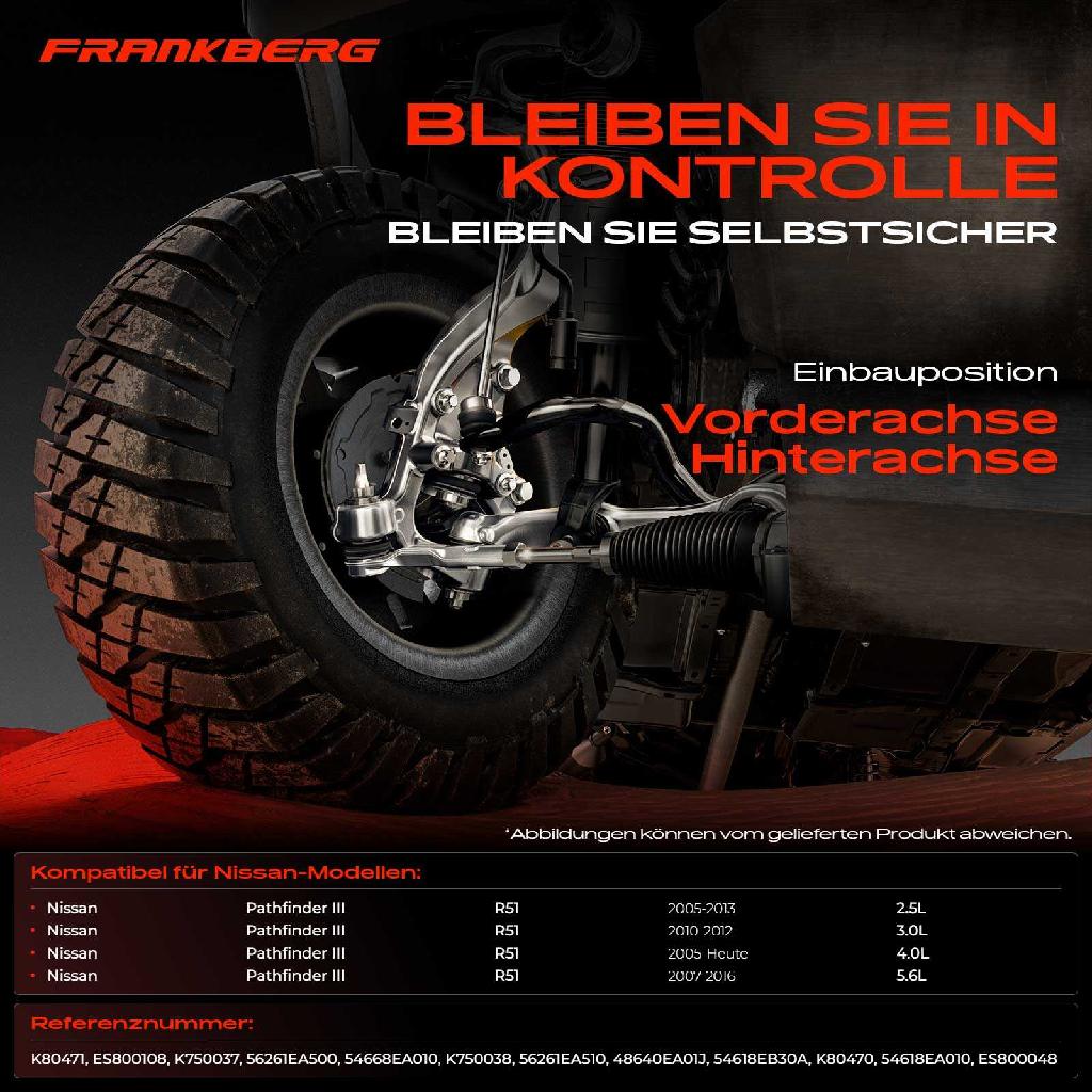 1x Querlenker Satz Vorderachse für Nissan Pathfinder III R51 2.5L 3.0L 4.0L 5.6L Bj ab 2005