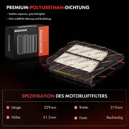 1x Luftfilter Filtereinsatz für Honda Accord VIII Kombi CU CW 2.0i Benzin ab 2008 Bild 1x Luftfilter Filtereinsatz für Honda Accord VIII Kombi CU CW 2.0i Benzin ab 2008