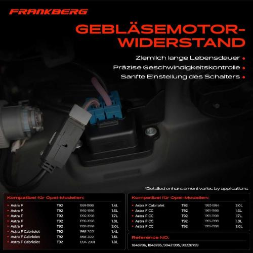 1x Widerstand Vorwiderstand Gebläsemotor für Opel Astra F 51 52 53B 56 57 58 T92 Bild 1x Widerstand Vorwiderstand Gebläsemotor für Opel Astra F 51 52 53B 56 57 58 T92