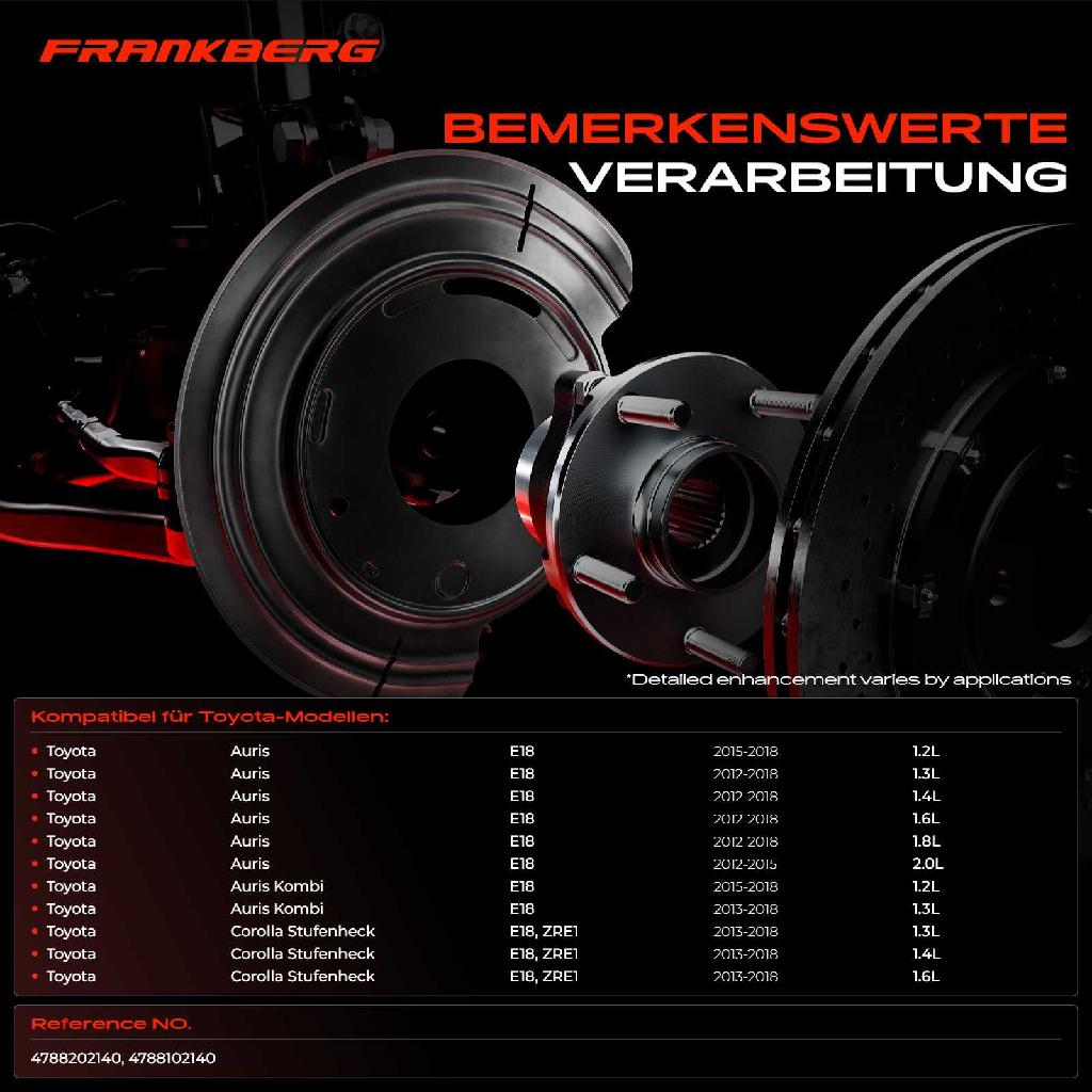 2x Ankerblech Bremsscheibe Hinterachse Beidseitig für Toyota Corolla E18 ZRE1 Auris E18 Bj ab 2012
