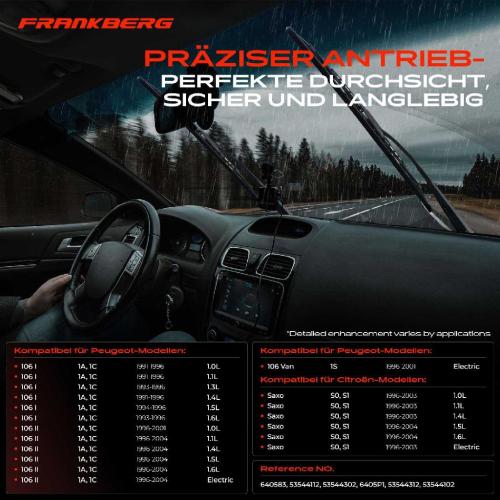Frankberg 1x Wischermotor Scheibenwischermotor Vorne für Citroën Saxo S0 S1 Peugeot 106 1A 1C Bild Frankberg 1x Wischermotor Scheibenwischermotor Vorne für Citroën Saxo S0 S1 Peugeot 106 1A 1C
