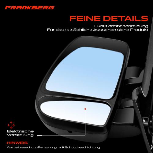 Frankberg 1x Außenspiegel Links für Nissan Interstar Opel Movano Renault Master II X70 JD FD Bild Frankberg 1x Außenspiegel Links für Nissan Interstar Opel Movano Renault Master II X70 JD FD