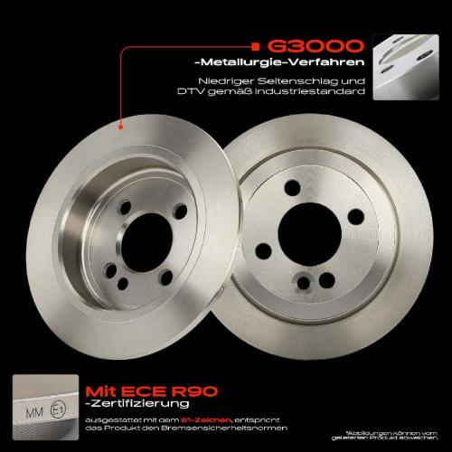 2x Bremsscheiben Hinterachse für MINI Mini Mini Cabriolet R50 R53 R56 R52 R57 R55 R58 R59 2001-2015 Bild 2x Bremsscheiben Hinterachse für MINI Mini Mini Cabriolet R50 R53 R56 R52 R57 R55 R58 R59 2001-2015