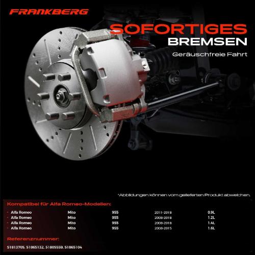 2x Bremsscheiben Hinterachse für Alfa Romeo Mito 955 0.9L 1.2L 1.4L 1.6L 2008-2018 Bild 2x Bremsscheiben Hinterachse für Alfa Romeo Mito 955 0.9L 1.2L 1.4L 1.6L 2008-2018