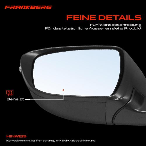 Frankberg 1x Außenspiegel Links für Nissan Qashqai II SUV J11 J11 Bj ab 2013 Bild Frankberg 1x Außenspiegel Links für Nissan Qashqai II SUV J11 J11 Bj ab 2013