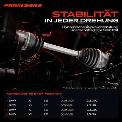 1x Antriebswelle Hinterachse Links für BMW X3 E83 2003-2011 Bild 1x Antriebswelle Hinterachse Links für BMW X3 E83 2003-2011