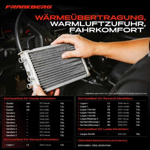 1x Wärmetauscher Innenraumheizung für Dacia Duster Logan Lada Largus Renault Logan Bild 1x Wärmetauscher Innenraumheizung für Dacia Duster Logan Lada Largus Renault Logan