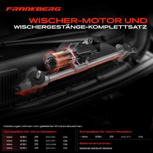 Frankberg 1x Wischerarm Scheibenwischer Vorne für Volvo XC90 I 275 2002-2014 Bild Frankberg 1x Wischerarm Scheibenwischer Vorne für Volvo XC90 I 275 2002-2014