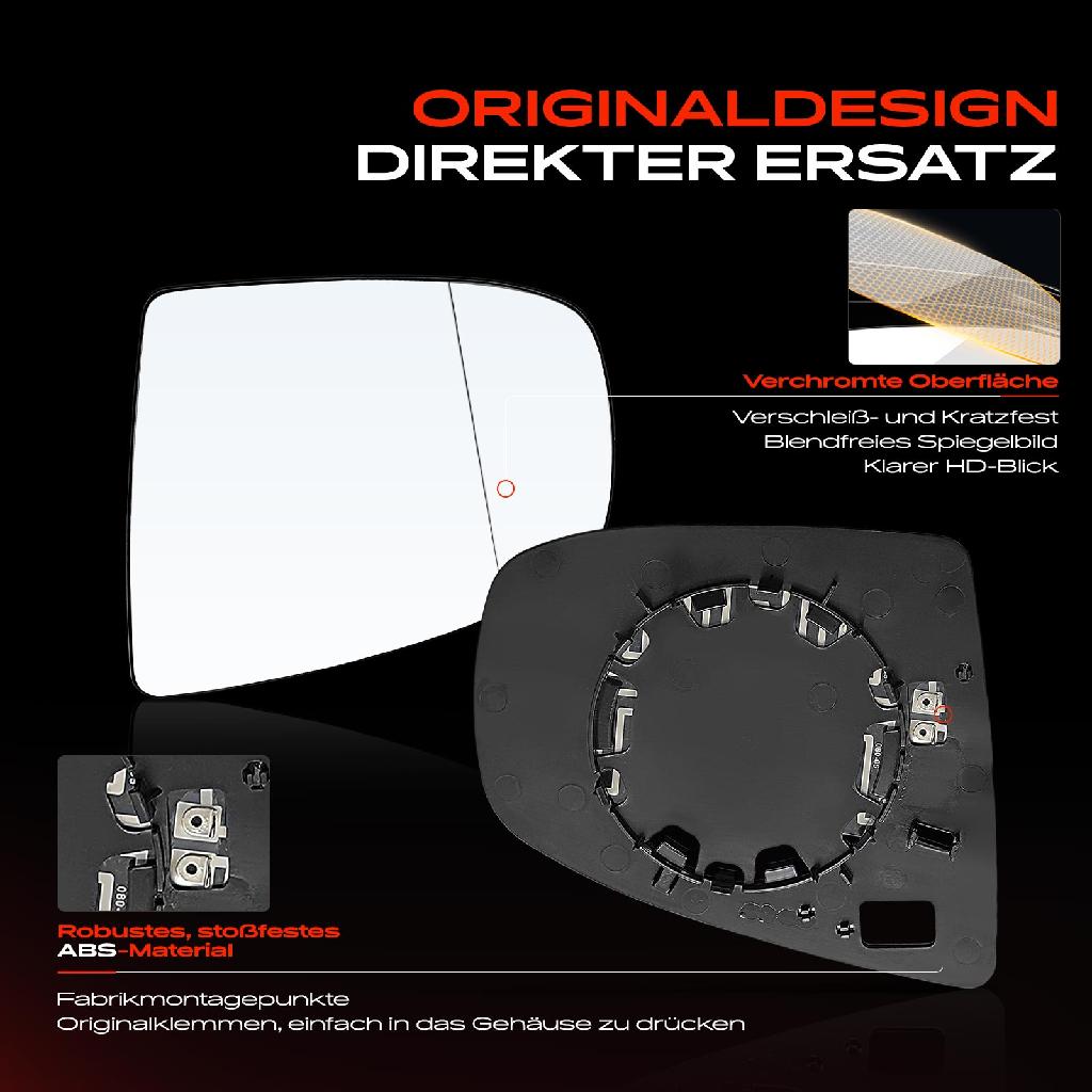 1x Spiegelglas Außenspiegel links für BMW X5 E70 X6 E71 E72 2006-2014