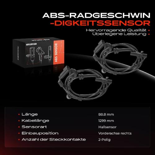 2x ABS Sensor Vorne Rechts für Ford Transit Bus Kasten Tourneo 2.2L 2.3L 2.4L 3.2L 2006-2014 Bild 2x ABS Sensor Vorne Rechts für Ford Transit Bus Kasten Tourneo 2.2L 2.3L 2.4L 3.2L 2006-2014