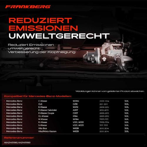 Frankberg 1x AGR-Ventil Abgasrückführungsventil für Mercedes-Benz C218 X218 W212 A207 C207 S212 X204 X164 W164 V251 W251 Bild Frankberg 1x AGR-Ventil Abgasrückführungsventil für Mercedes-Benz C218 X218 W212 A207 C207 S212 X204 X164 W164 V251 W251